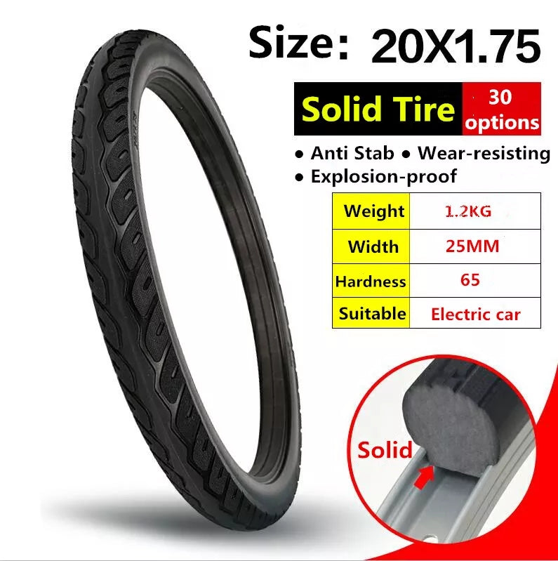 NO SCUFF MARK - 20*1.75 HAMMER HEAD SOLID TIRE - POWER VAC SOLID