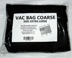 Vac Bag Coarse - EXTRA LARGE - 400 microns - Hammerhead bag - Power Vac bag - Riptide bag